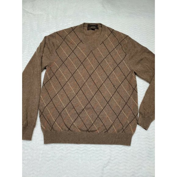 Tasso Elba Other - Men’s Tasso Elba 100% Fine Cashmere M Long Sleeve Sweater Argyle Print